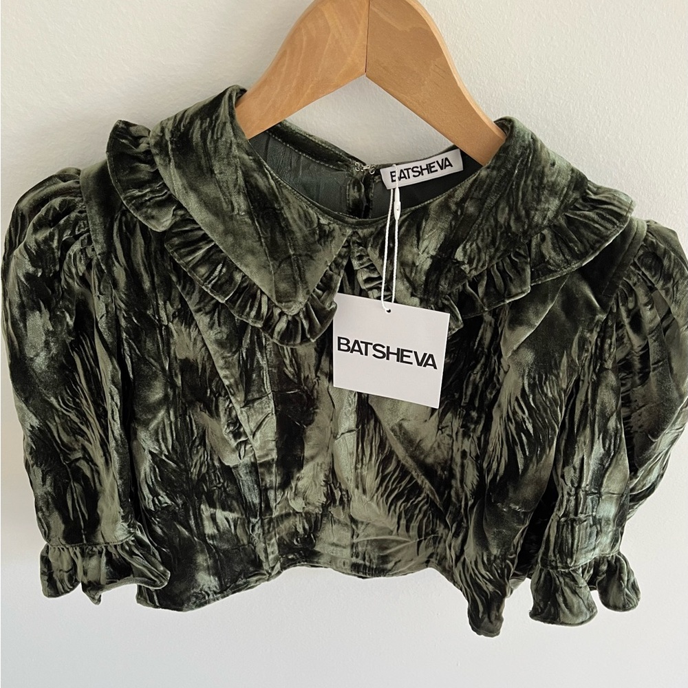 Batsheva Spring Lucy Top in Juniper velvet